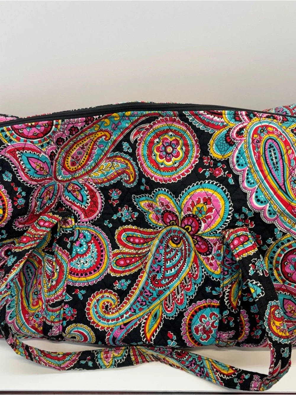 Vera Bradley Quilted Weekend Travel Duffle Bag~ Retired Parisian Paisley Print - Picture 5 of 9